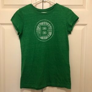 Green Distressed Boston Bruins Tee